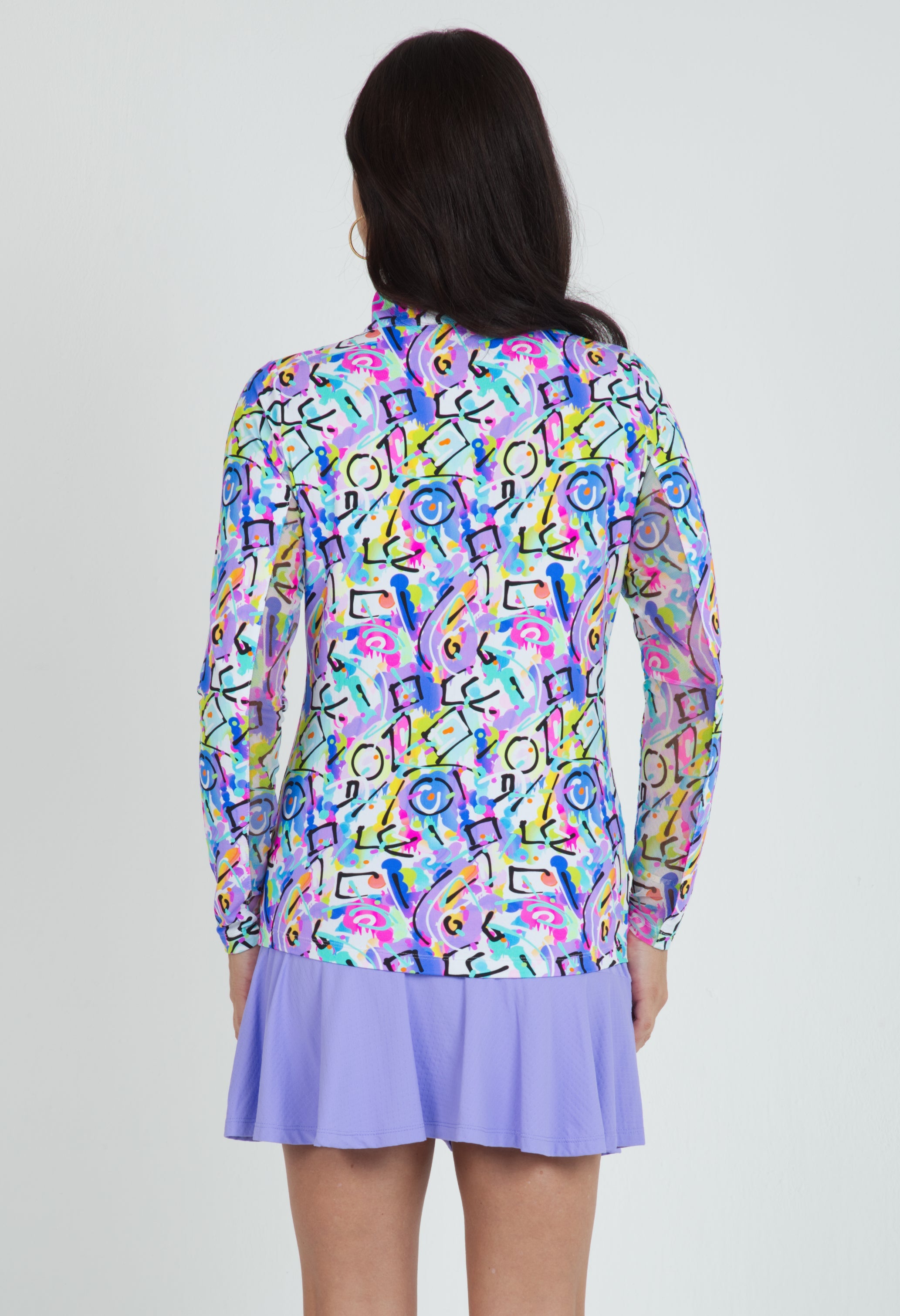 Calli Print Long Sleeve Mock Neck Top ¨C 10762