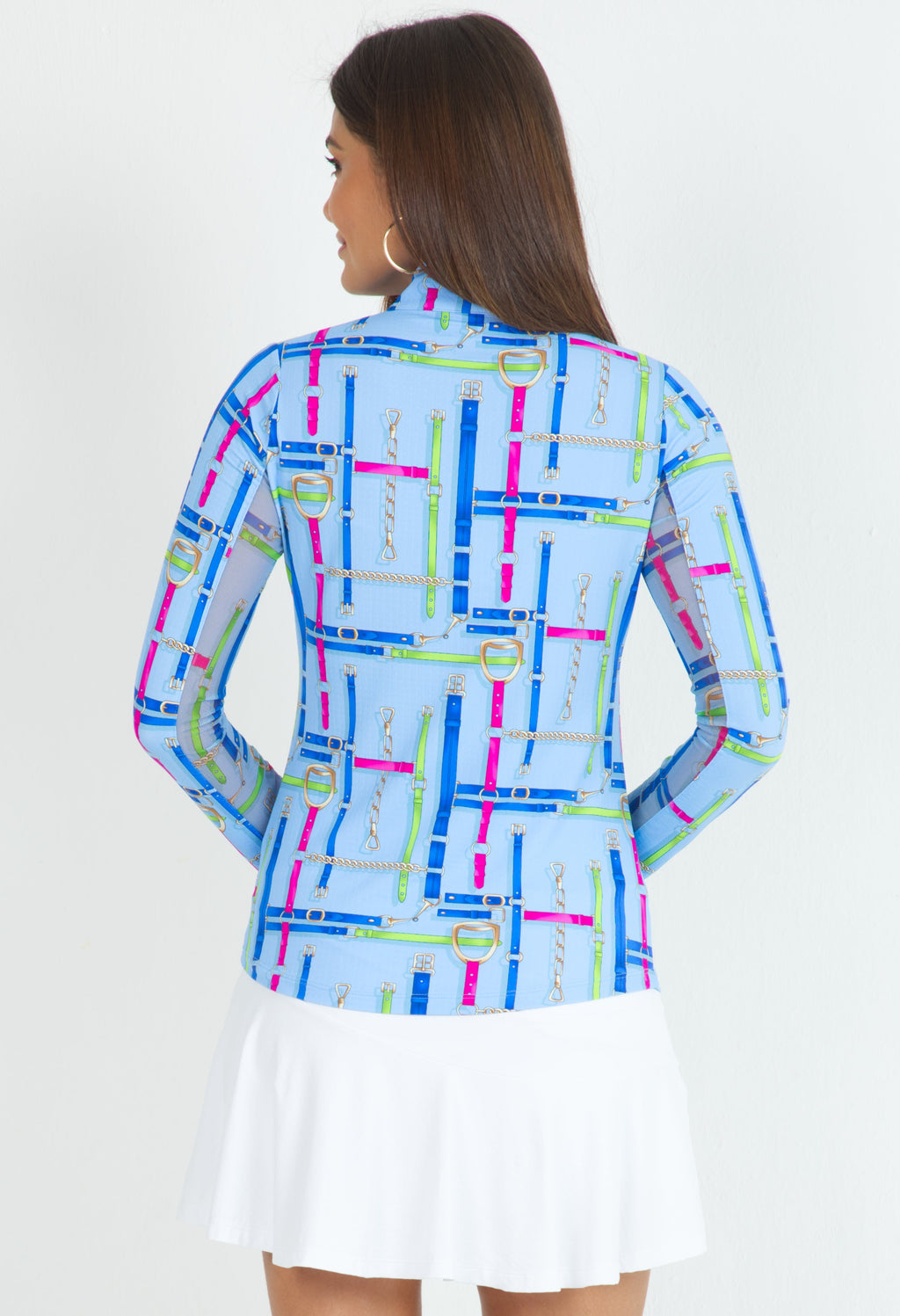 Nancy Print Long Sleeve Mock Neck Top ¨C 10763