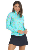 Girls Golf Print Long Sleeve Mock Neck Top ¨C 10764