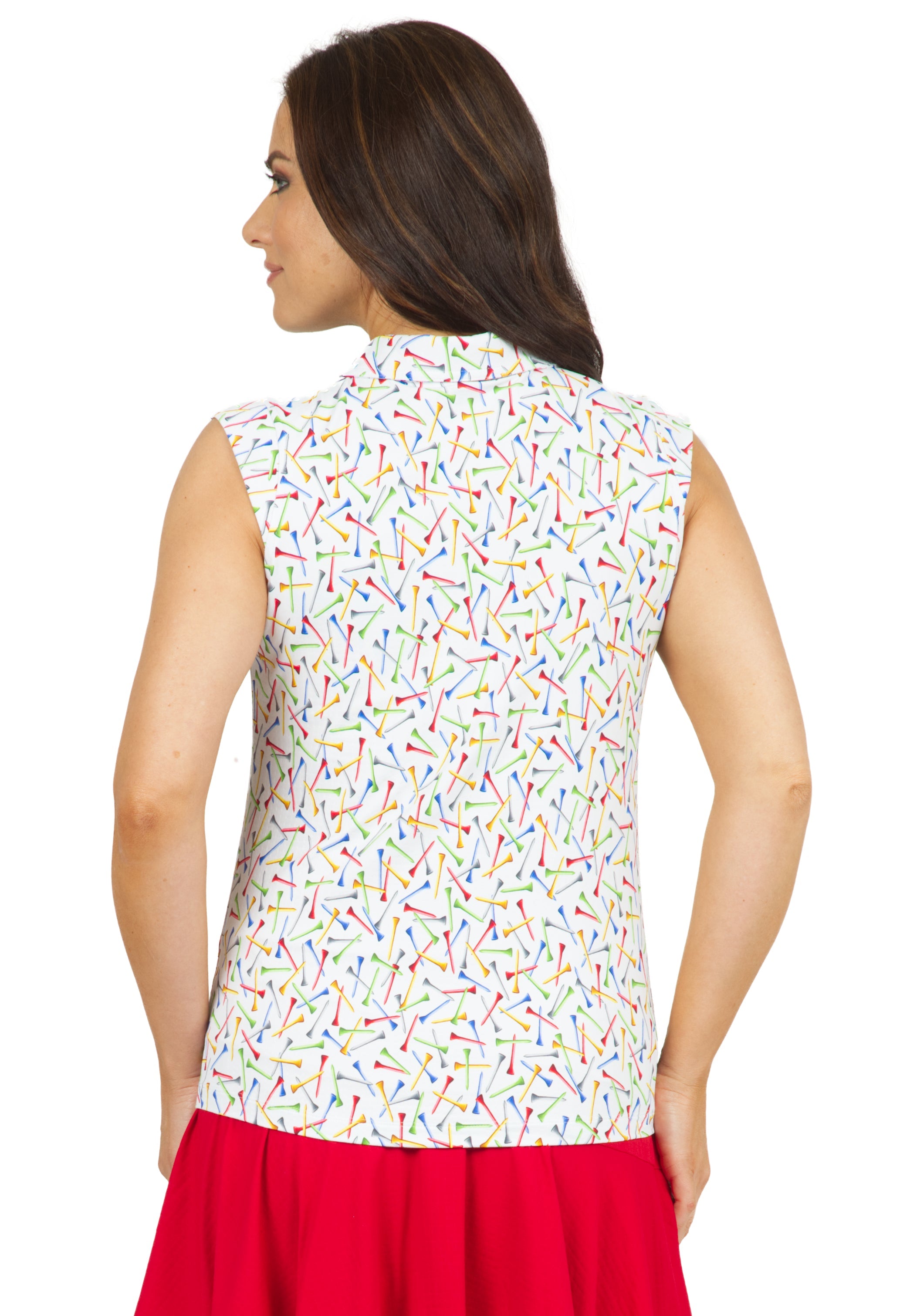 Paulina Print Sleeveless Polo ¨C 14547
