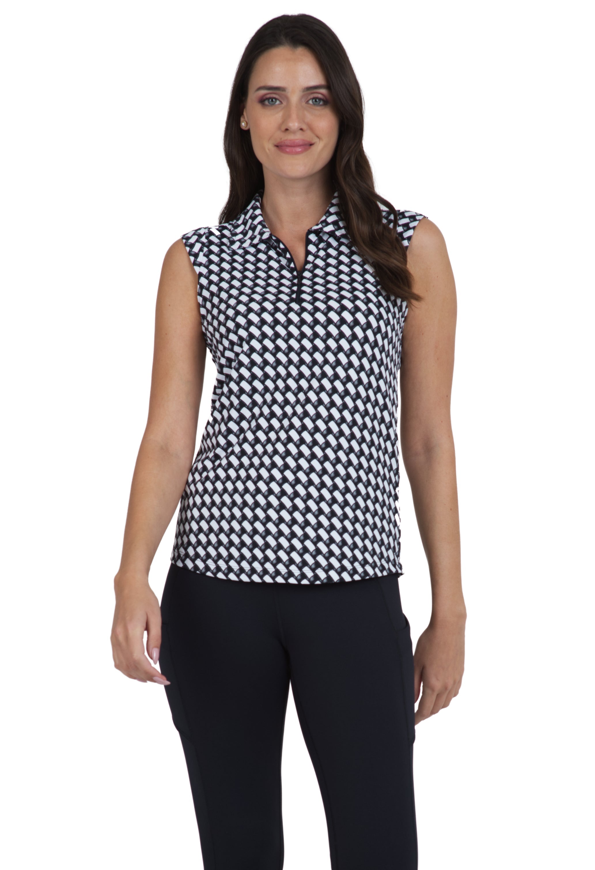 Brooke Print Sleeveless Polo ¨C 14875