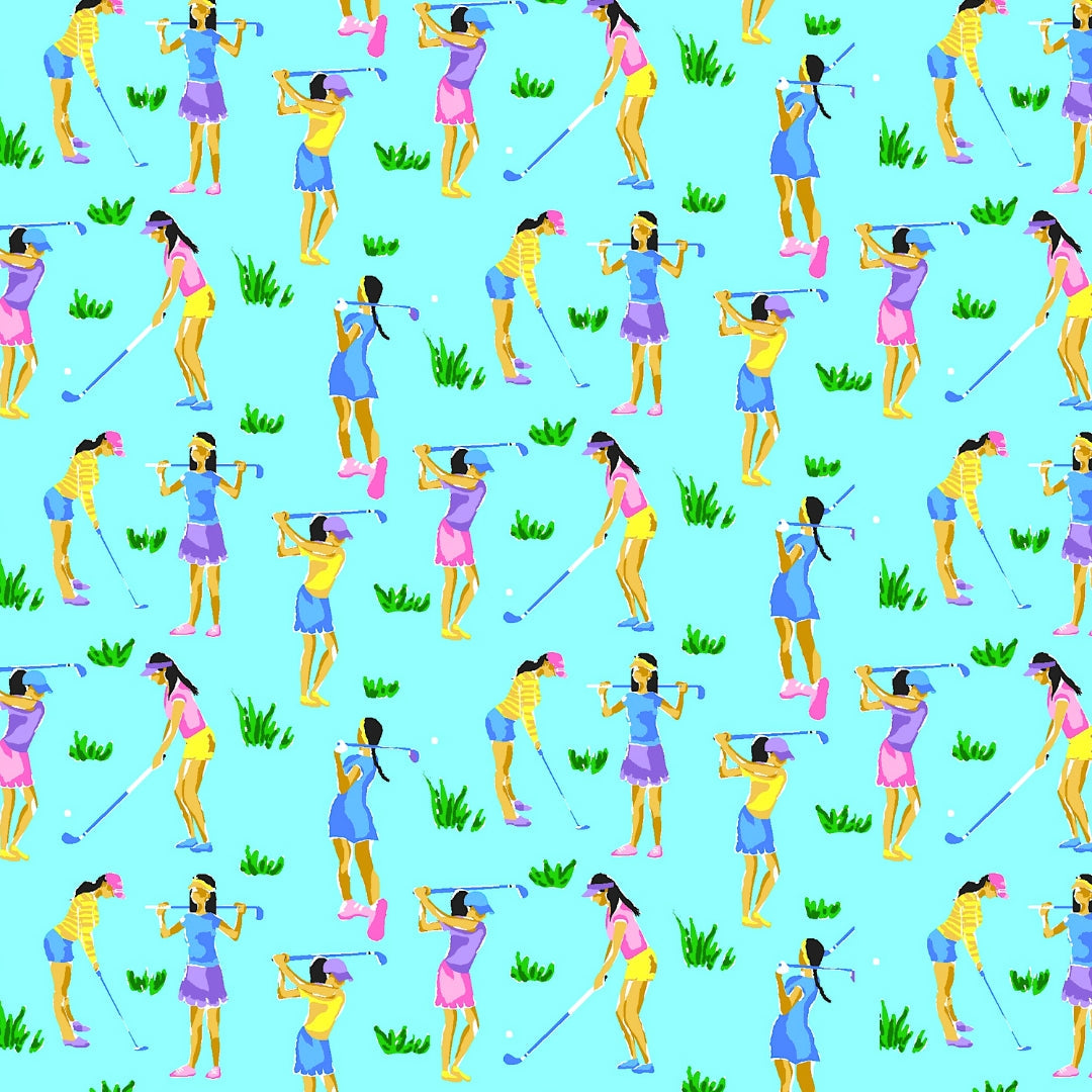 Girls Golf Print Long Sleeve Mock Neck Top ¨C 10764